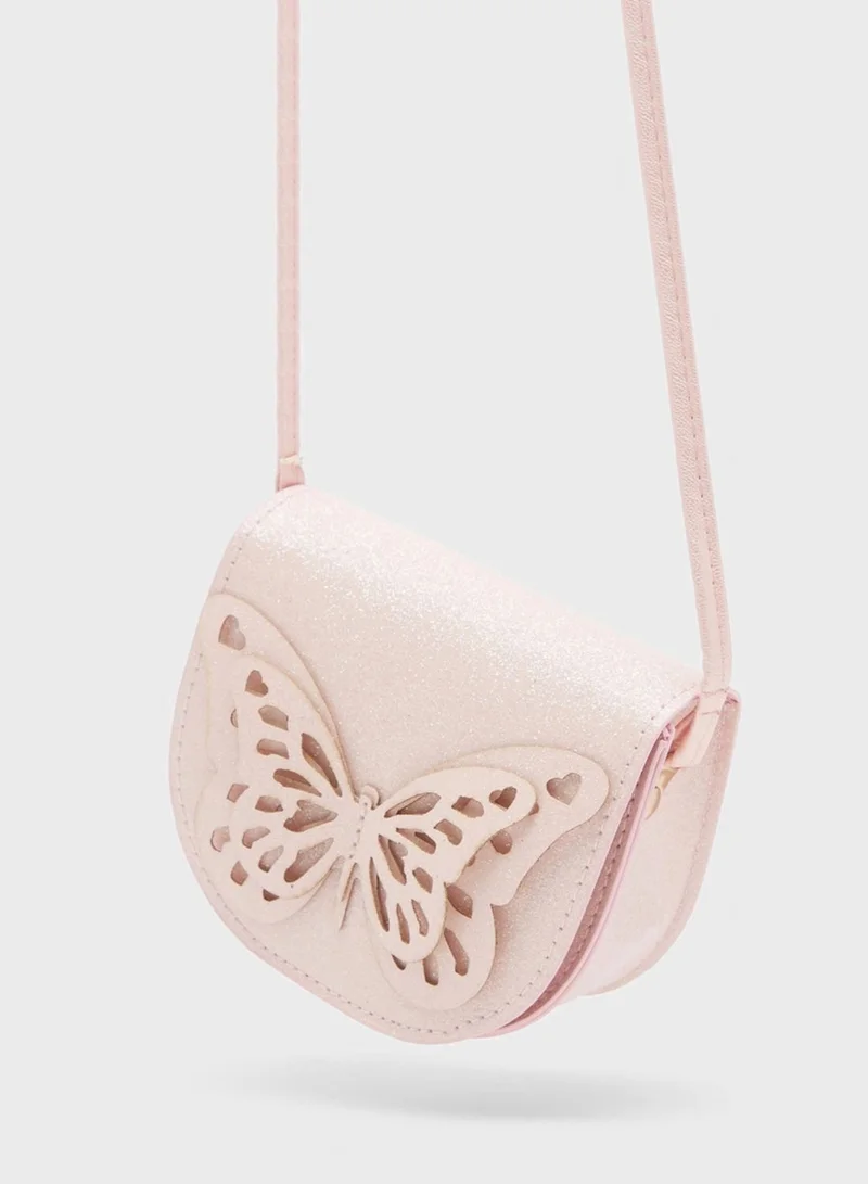 shoexpress Kids Butterfly Detail Handbag + Headband Set