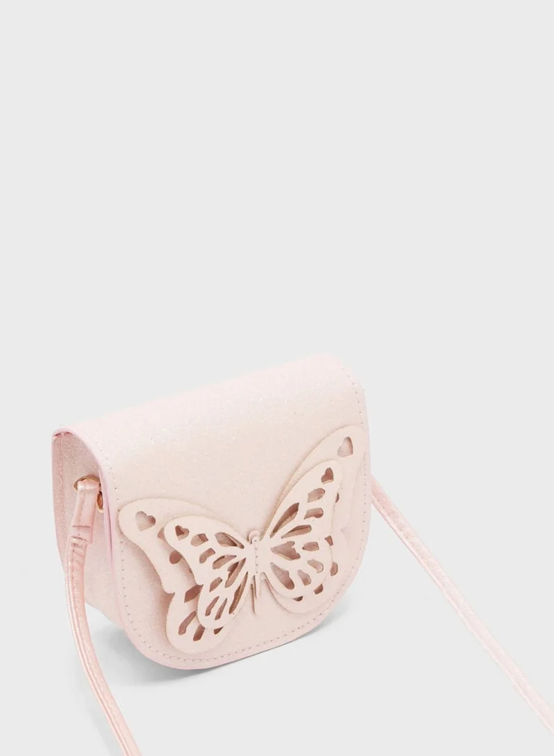 shoexpress Kids Butterfly Detail Handbag + Headband Set