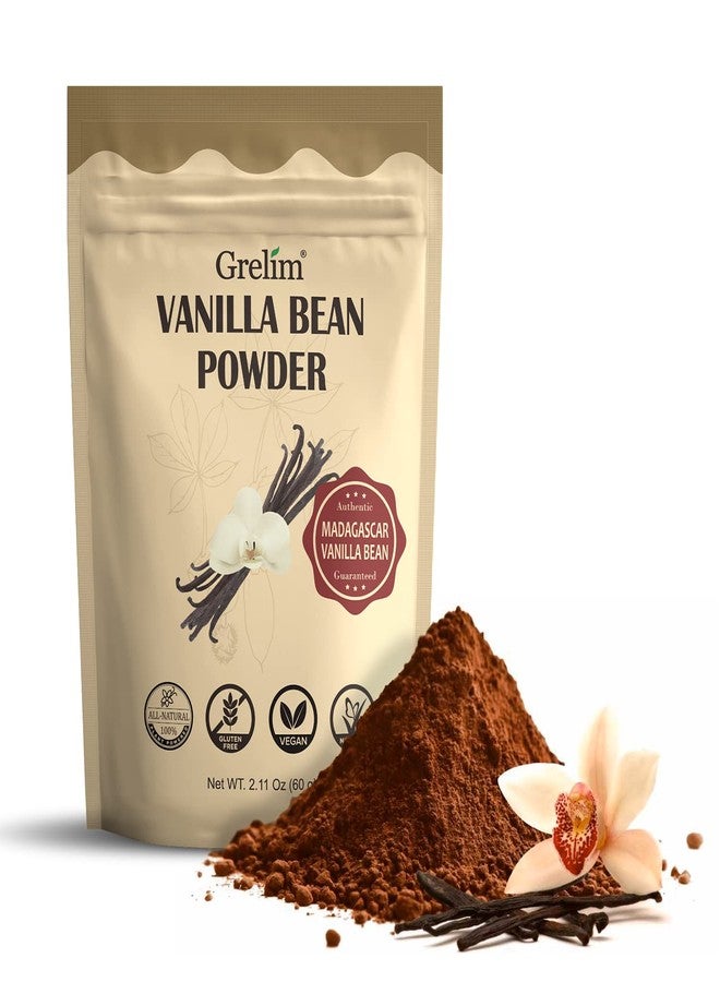 GRELIM Vanilla Bean Powder, 100% Pure Ground Madagascar Vanilla Powder Gluten-Free No Fillers or Additives Great for Baking, Coffee, Smoothies 2.11 Oz (60 g) - Image 1