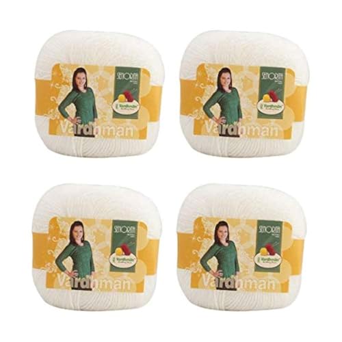 Vardhman Threads Vardhman Knitting Yarn Senorita,(4 Balls) (4 Balls, Bright White) - Image 1