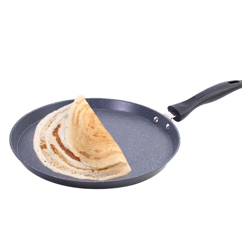 Wonderchef Duralite Diecast 28 cm Dosa Tawa 5 Layer Healthy Duramax NonStick Coating Soft Touch Handle Pure Grade Aluminium PFOA Free 2 Year Warranty Grey - Image 1