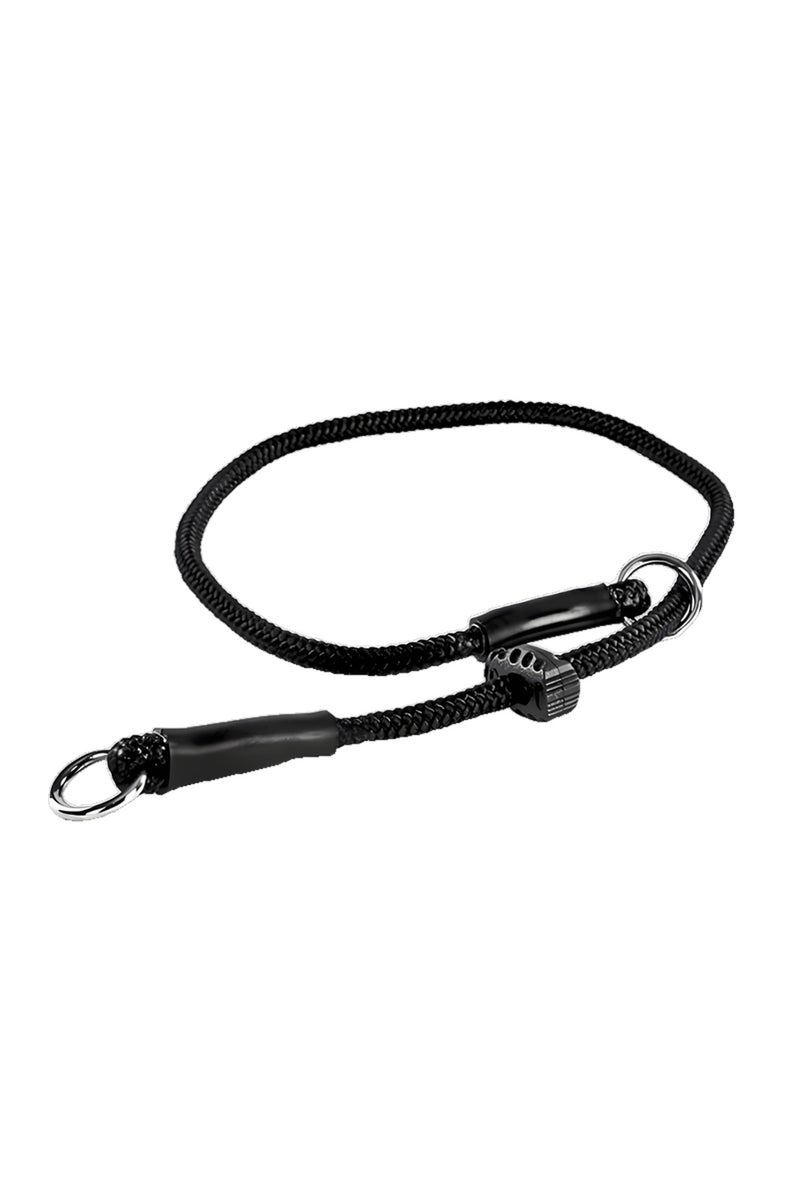 erorex M 50CM BLACK Traction Rope Gear Choke Collar For Dog Training Handmade of Cord with Limiter Waterpro