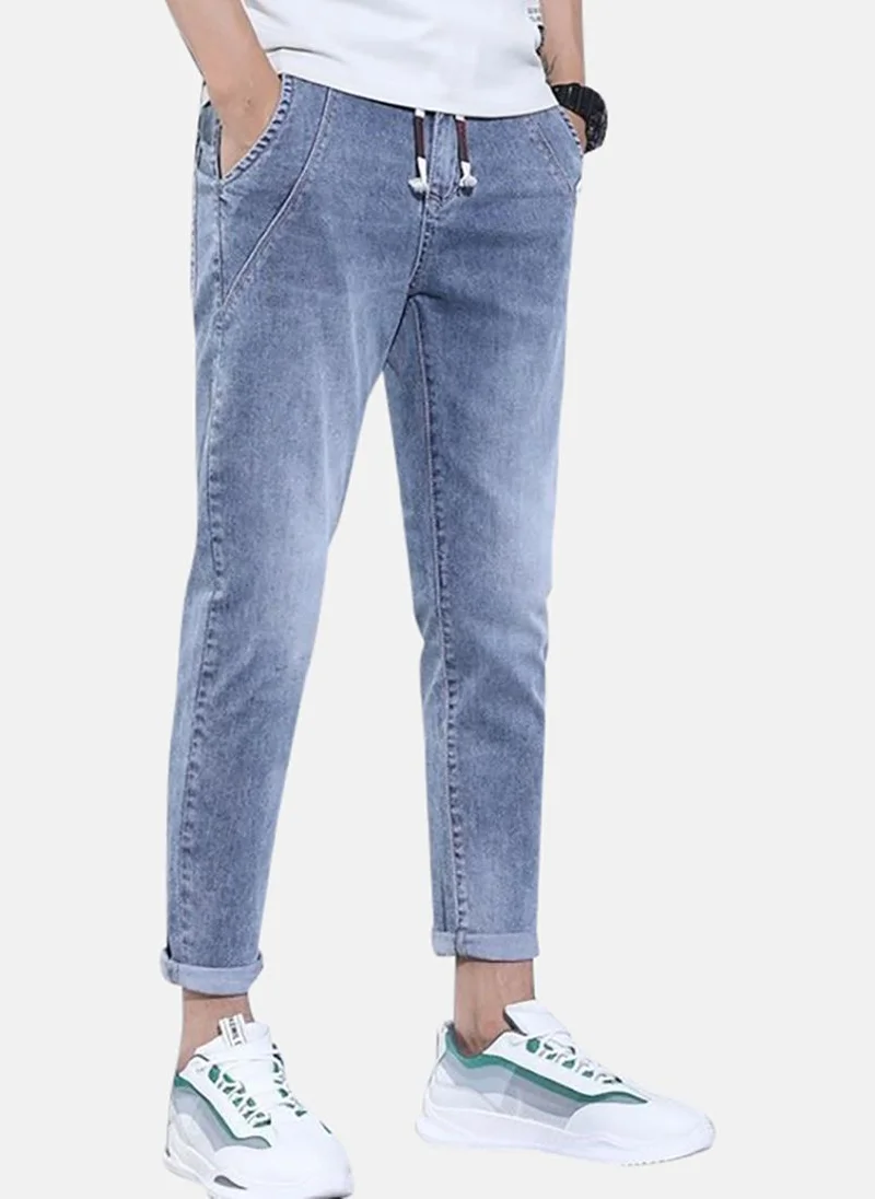 YUNIQEE Blue Solid Slim Fit Jeans
