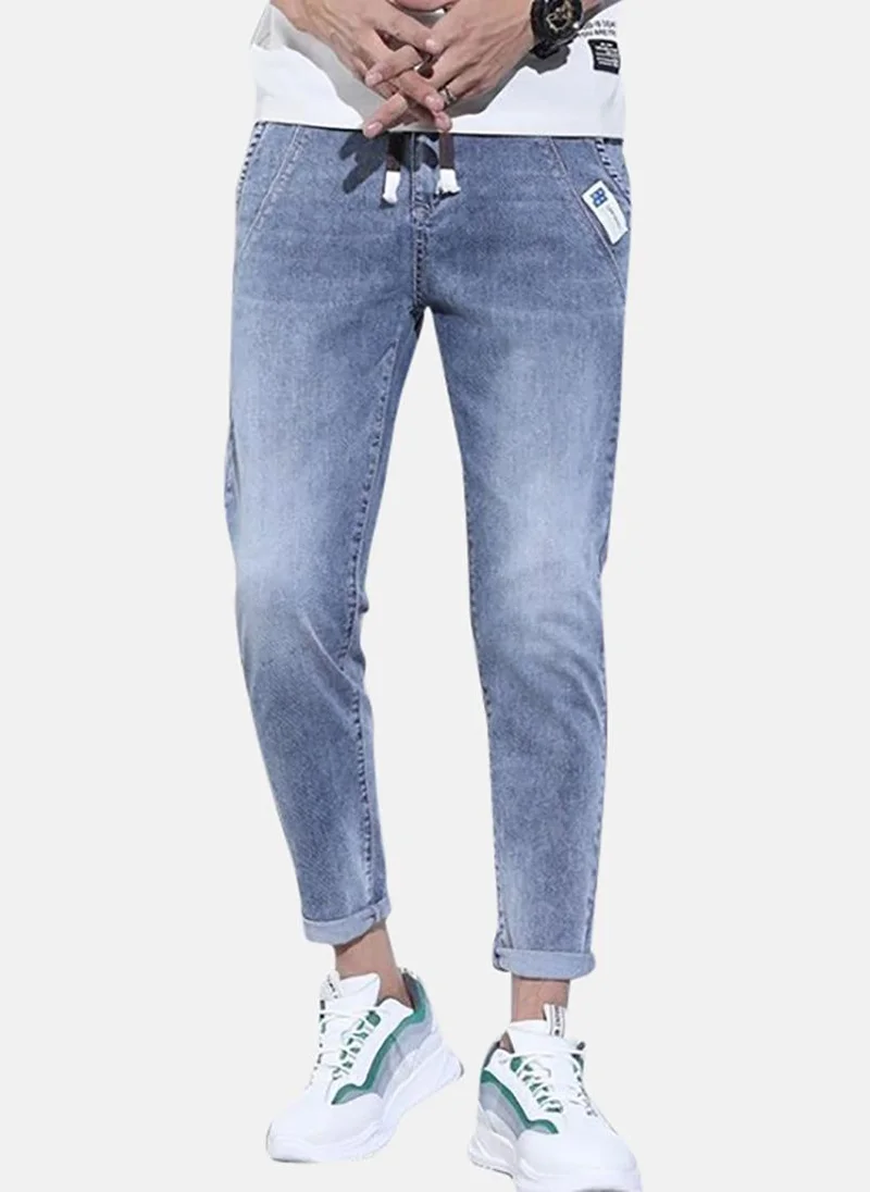 YUNIQEE Blue Solid Slim Fit Jeans