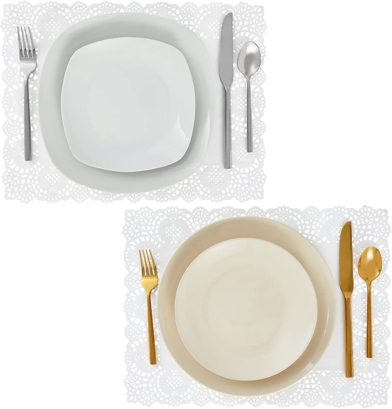 Juvale Rectangular Paper Doilies for Placemats Cakes Desserts White 155 x 117 Inch 100 Pack - Image 4