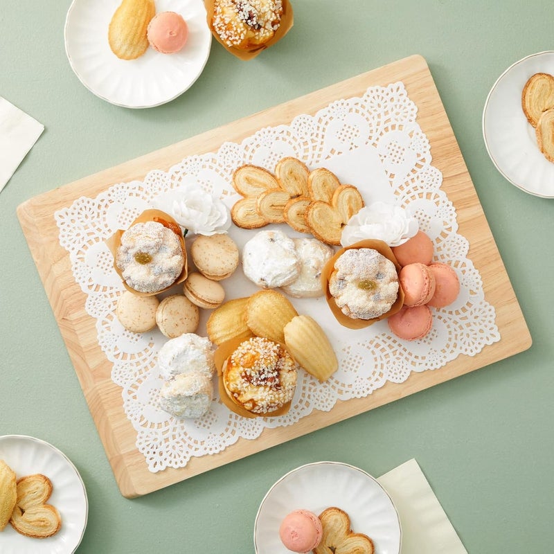 Juvale Rectangular Paper Doilies for Placemats Cakes Desserts White 155 x 117 Inch 100 Pack - Image 2