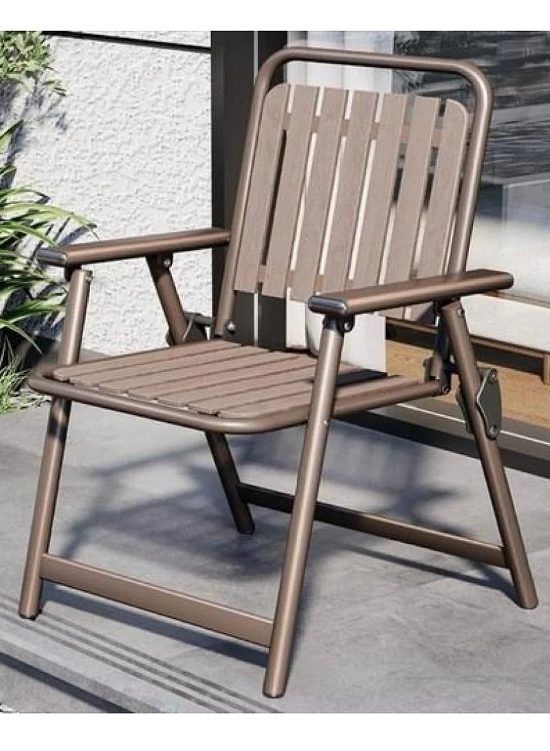 VERANDA Folding plastic lounge chair - durable metal frame - Image 1