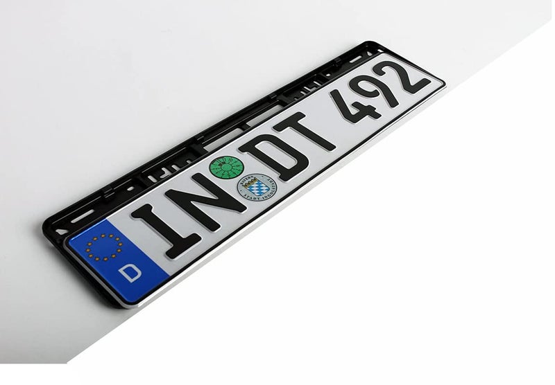 MIZZEO Universal Car Black License/Number Plate Holders Brackets (Pack of 2) Black Compatible with Hyundai Venue - Image 2