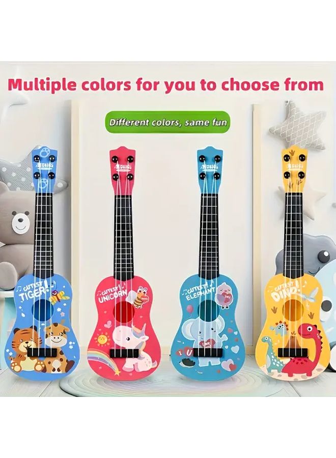غيتار يوكيلي لعبة للأطفال مع وحدة تغيير الألوان باللون الوردي - تعليمي لتعلم الموسيقى - Image 2