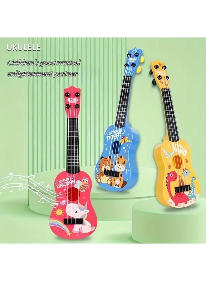 غيتار يوكيلي لعبة للأطفال مع وحدة تغيير الألوان باللون الوردي - تعليمي لتعلم الموسيقى - Image 5