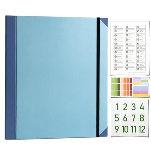 misonia The Life Book Document Organizer - Binder for Important Documents, Document Organizer Foliofor Bills Checks Birth Certificates etc (Blue) - Image 1