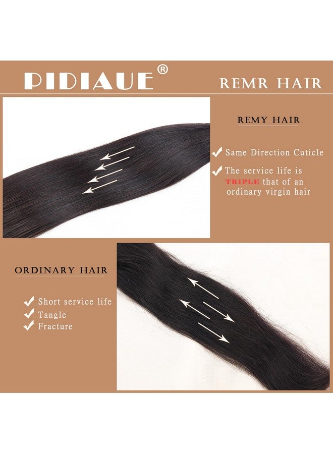 PIDIAUE 12A Straight Human Hair Bundles Weave Brazilian Remy Hair Bundles Straight 14 16 18 Inch Real 100% Unprocessed Virgin Hair 3 Bundles Extensions Natural Color - Image 4