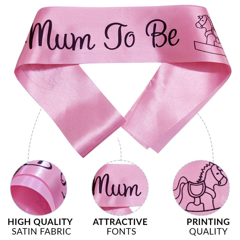 WOBBOX Baby Shower Combo of Party Props 28 Pcs & Jute Style Boy Or Girl We Love You Bunting Banner, with Mum to be Light Pink Sash Baby Shower Decoration Item (Pack of 3) - Image 4