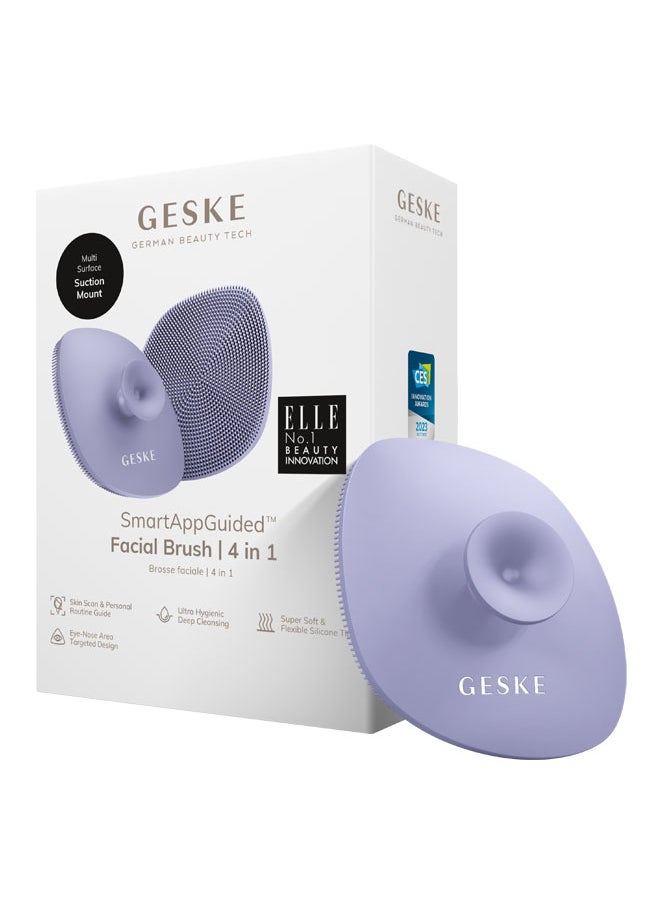 GESKE Smart App Guided Facial Brush 4 In 1 Facial Cleansing Brush With Handle Soft Silicone Brush Professional Facial Cleansing Device Skin Cleansing Device  - Image 1