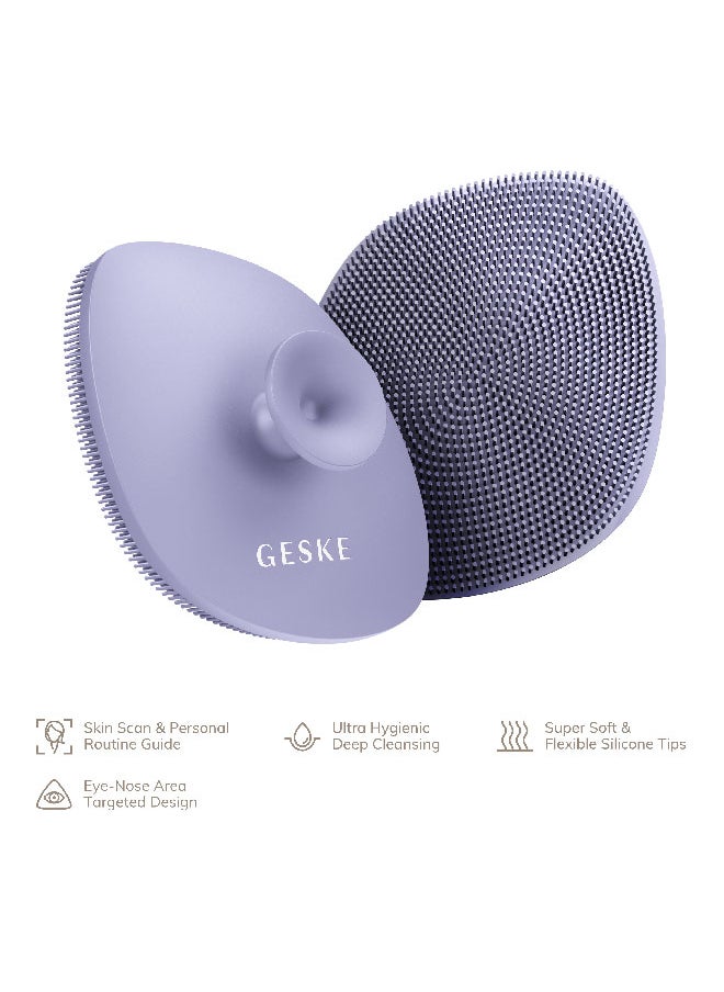 GESKE Smart App Guided Facial Brush 4 In 1 Facial Cleansing Brush With Handle Soft Silicone Brush Professional Facial Cleansing Device Skin Cleansing Device  - Image 2