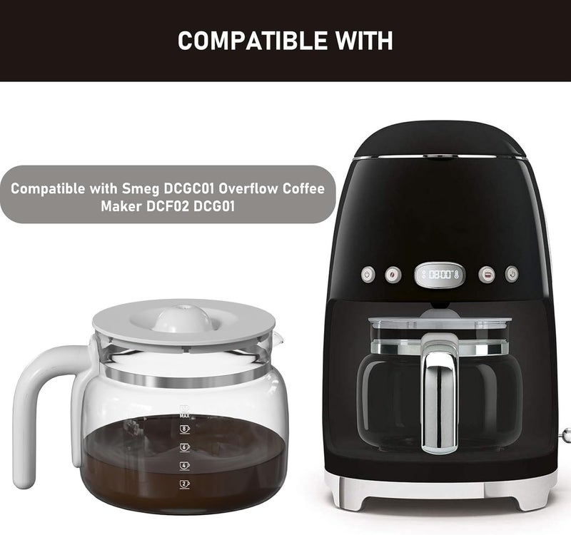 Colidier DCGC01 10-Cups Replacement Glass Carafe Pot Compatible with Smeg DCGC01 DCF02 DCG01 Overflow Coffee Maker - Image 3
