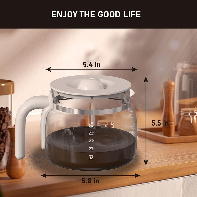 Colidier DCGC01 10-Cups Replacement Glass Carafe Pot Compatible with Smeg DCGC01 DCF02 DCG01 Overflow Coffee Maker - Image 5