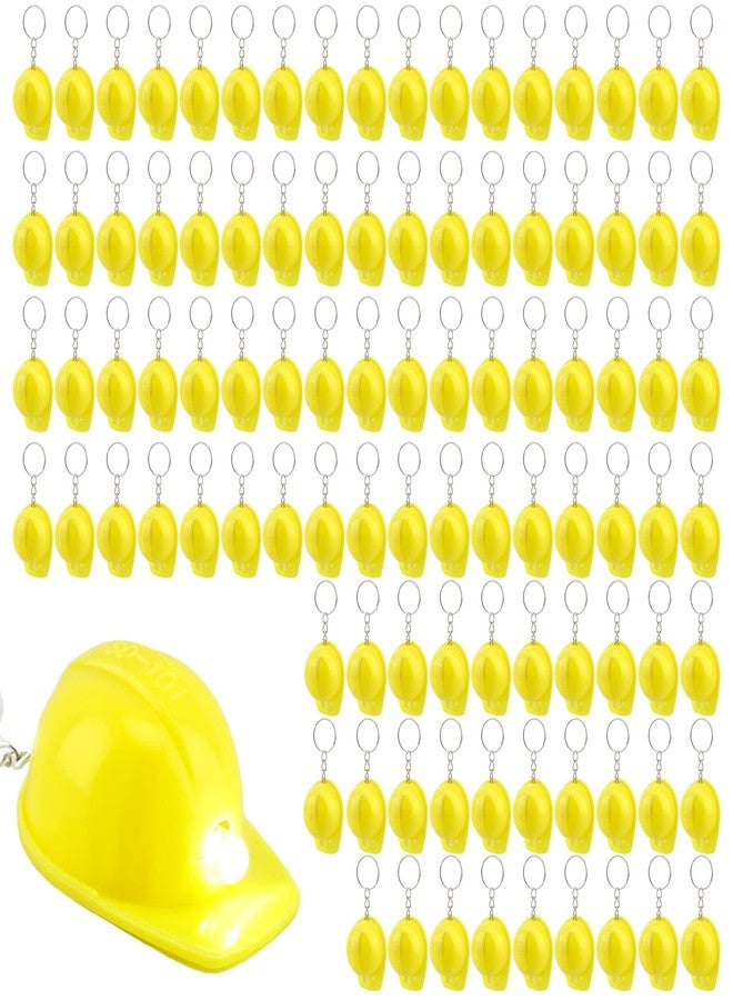 Cotiny 100 Pcs Construction Party Favors Mini Helmet Keychain Small Safety Hat Keychain for Backpack Classroom Reward Construction Themed Birthday Party Gifts Prizes Supplies - Image 1