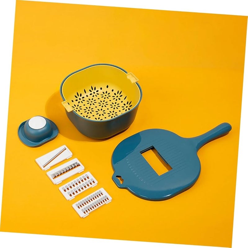 أونومور دليل تقطيع الخضار اليدوي، مقطعة الطعام المحمولة، مبشرة، أداة مطبخ آمنة، داكن - Image 5