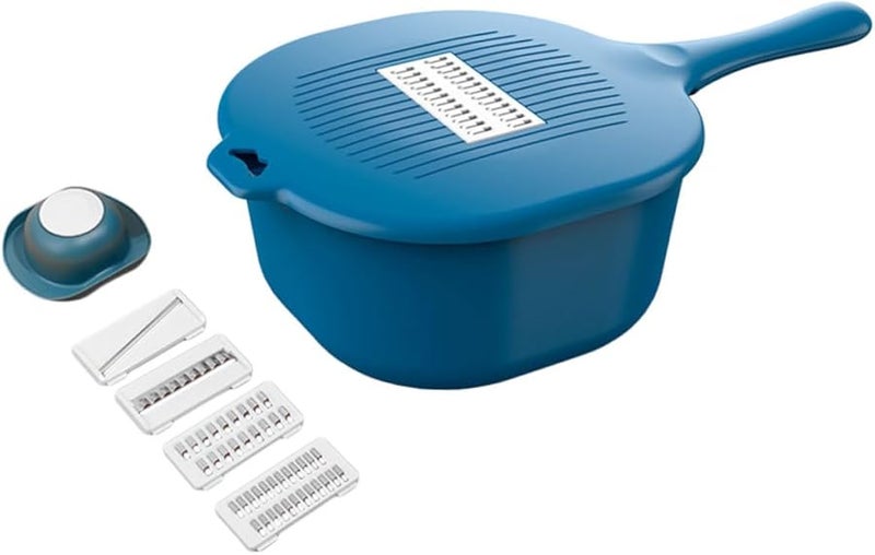 أونومور دليل تقطيع الخضار اليدوي، مقطعة الطعام المحمولة، مبشرة، أداة مطبخ آمنة، داكن - Image 2