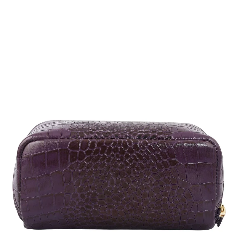 Da Milano  Croco Leather Vanity Pouch - Grapevine  | Best Price UAE