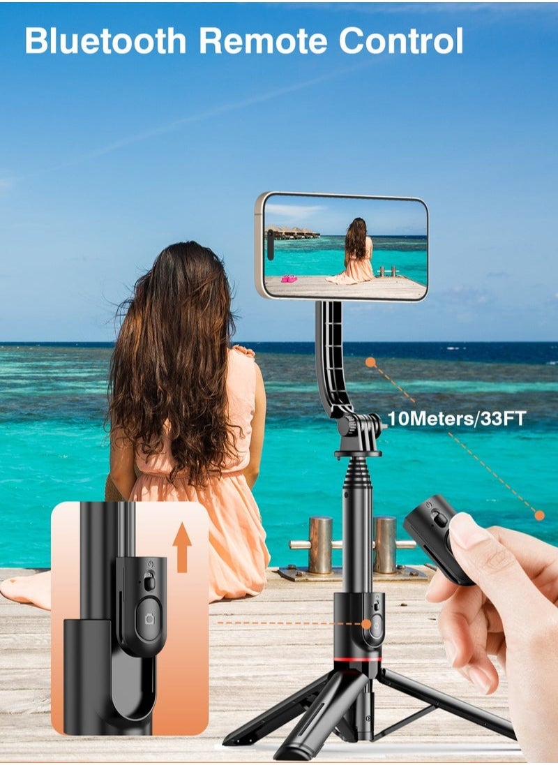 XiuWoo - MagStick Selfie Stick Tripod Compatible with MagSafe, 42" Extendable Magnetic Cell Phone Tripod Stand with Wireless Remote, Tripod for iPhone 15 14 13 12 & All Phones - Image 1
