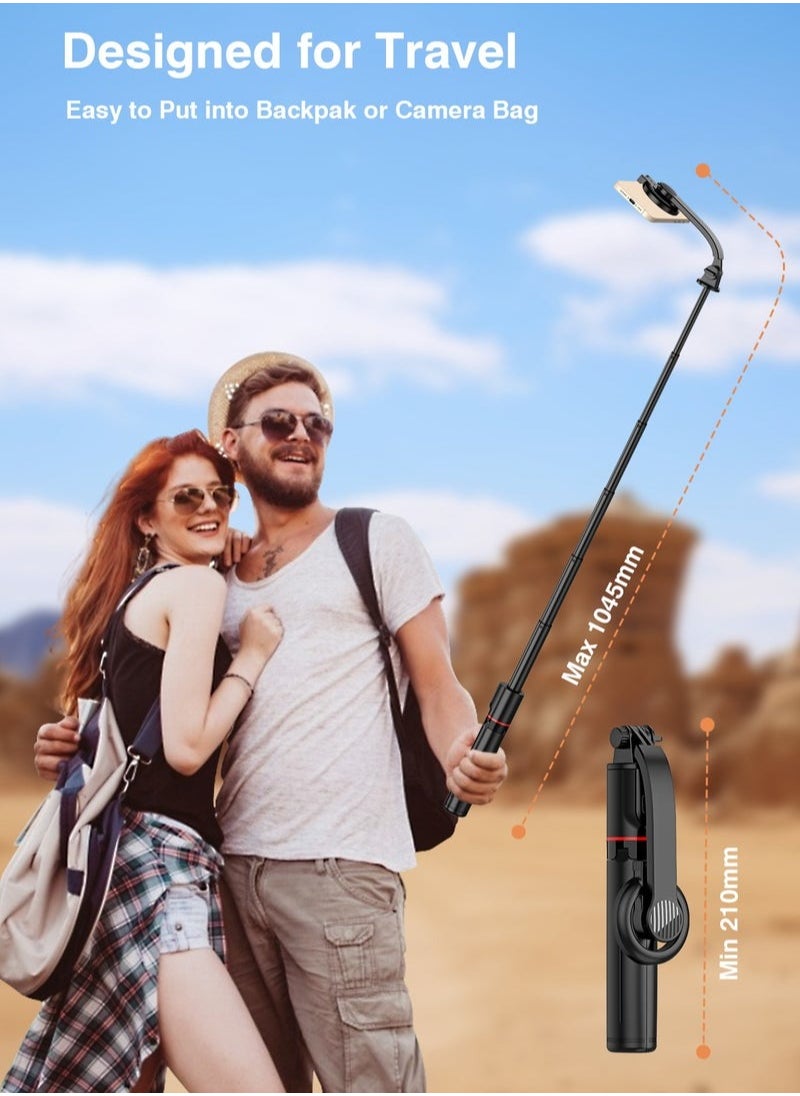 XiuWoo - MagStick Selfie Stick Tripod Compatible with MagSafe, 42" Extendable Magnetic Cell Phone Tripod Stand with Wireless Remote, Tripod for iPhone 15 14 13 12 & All Phones - Image 1
