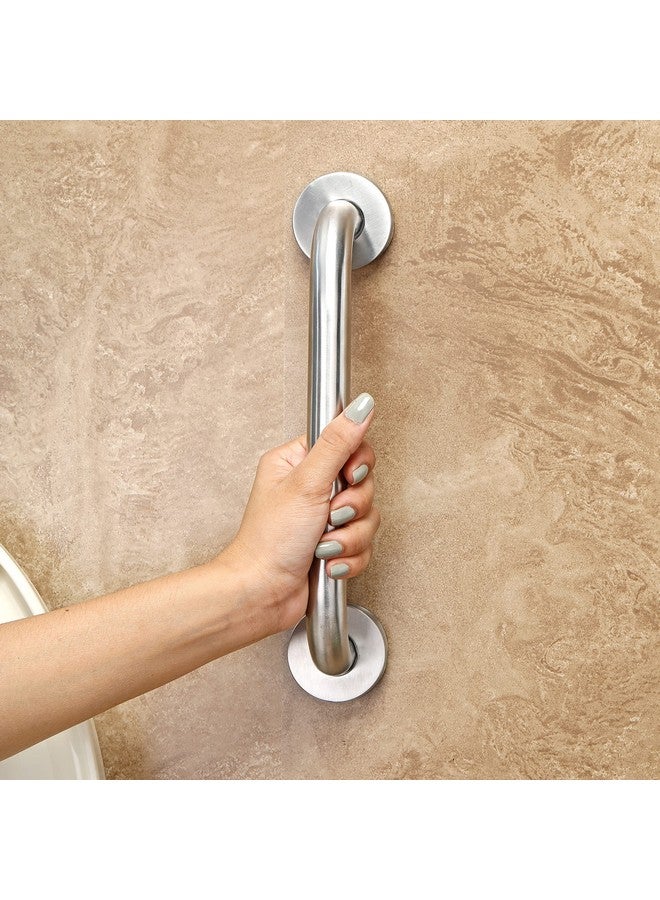 FORTUNE Stainless Steel Grab Bar for Bathroom & Bathtub Wall Mounted Safety Hand Support Rail Matt Finish - Balance Handle - Towel Bar - (12 Inch, Pack of 2) - Image 3
