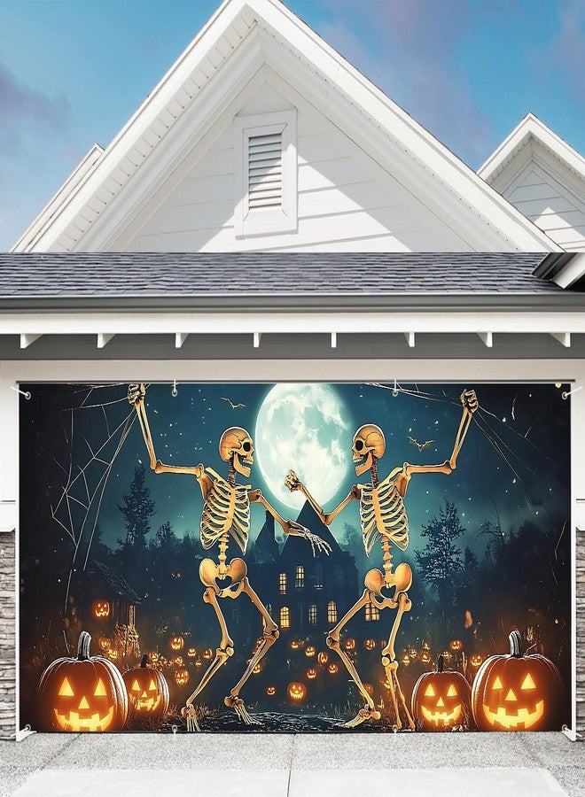 THISFIND 6 x 13 ft Halloween Garage Door Decorations Halloween decorations Witch Door Cover, Hanging Banner, Cauldron Backdrop Mural for Home, Outdoor, Indoor, Spooky Party, Wall, Window (Skull-2) - Image 2
