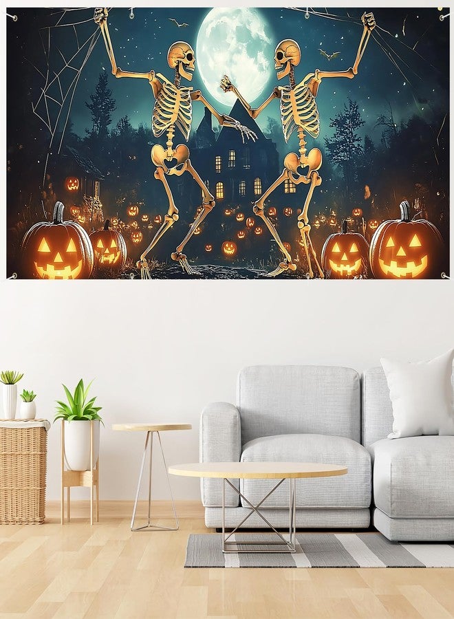 THISFIND 6 x 13 ft Halloween Garage Door Decorations Halloween decorations Witch Door Cover, Hanging Banner, Cauldron Backdrop Mural for Home, Outdoor, Indoor, Spooky Party, Wall, Window (Skull-2) - Image 5