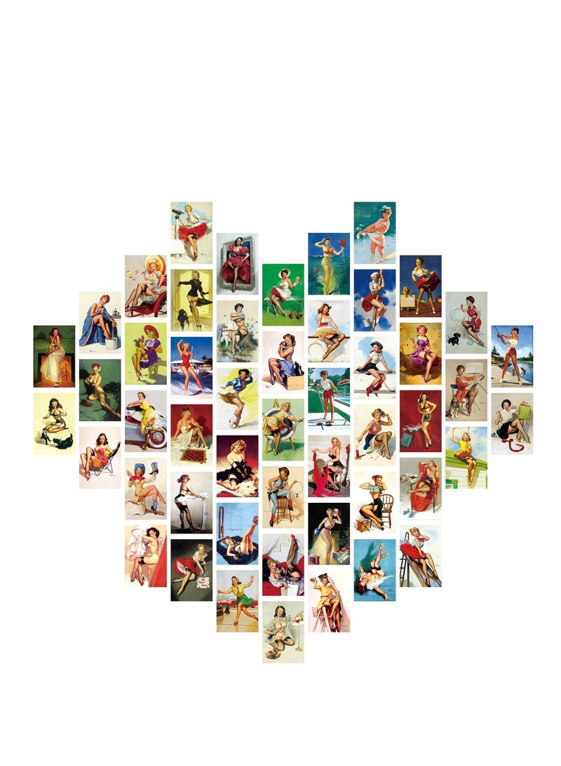 Y&D Minimalist Wall Art for Room Decor Aesthetic, 50Pcs Blush Collage Kit Aesthetic Pictures, Danish Pastel Decor, Preppy Bedroom Teen Girls Trendy Stuff