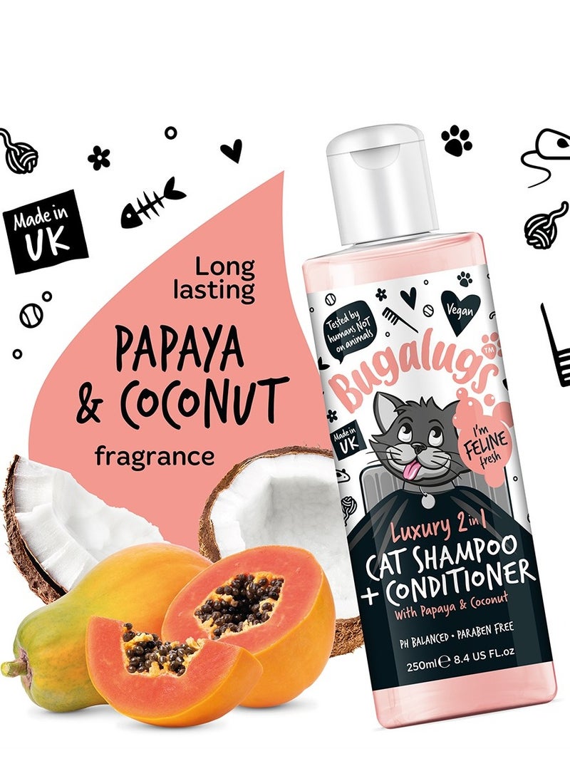 Luxury 2 in 1 Papaya and Coconut Cat Shampoo and Conditioner 250ml (8.4 Fl Oz) - pzsku/ZAB956092271BC33141C0Z/45/_/1738325732/b5c45bd0-0b64-41d2-a67d-ef5b39b923dd