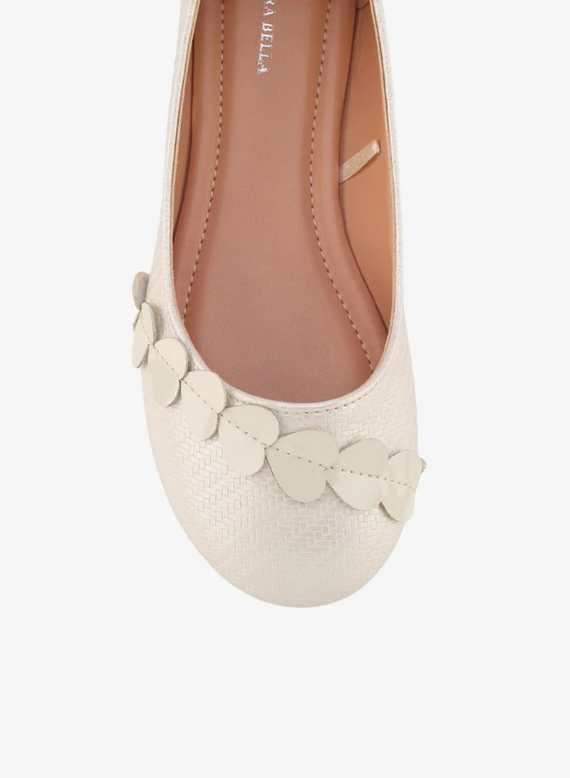Flora Bella By Shoexpress WHITE Flora Bella Girls Applique Detail Ballerina Shoes for Women | Best Price UAE