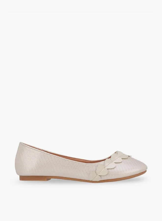 Flora Bella By Shoexpress WHITE Flora Bella Girls Applique Detail Ballerina Shoes for Women | Best Price UAE