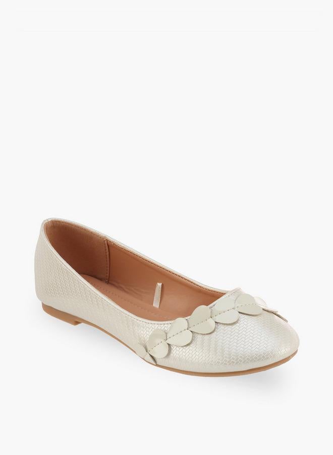 Flora Bella By Shoexpress Flora Bella Girls Applique Detail Ballerina Shoes - Image 2