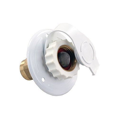 JR Products 62155 White Aluminum City Water Flange - 1/2" FPT x 3/4" - Image 1