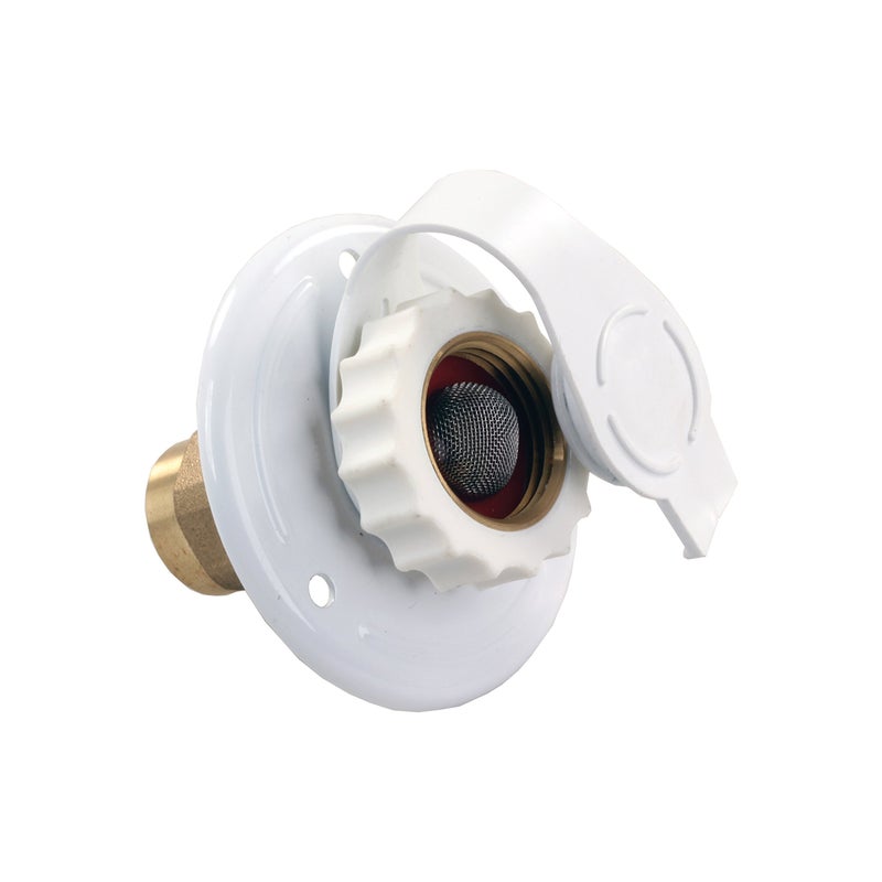 JR Products 62155 White Aluminum City Water Flange - 1/2" FPT x 3/4" - Image 3