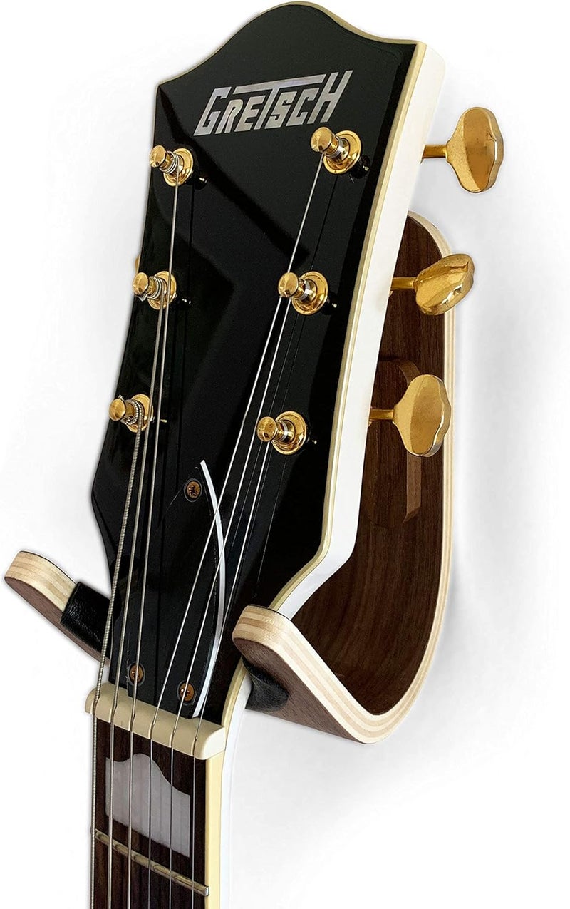 Strummm Guitar Wall Mount Hook: Modern Design Walnut Wood Guitar Hanger for Storage & Display. Heavy Duty Ply Guitar Holder for the Wall. Hangers Stand for Acoustic Guitars, Ukulele, Bass, Violin, Cello - Image 3