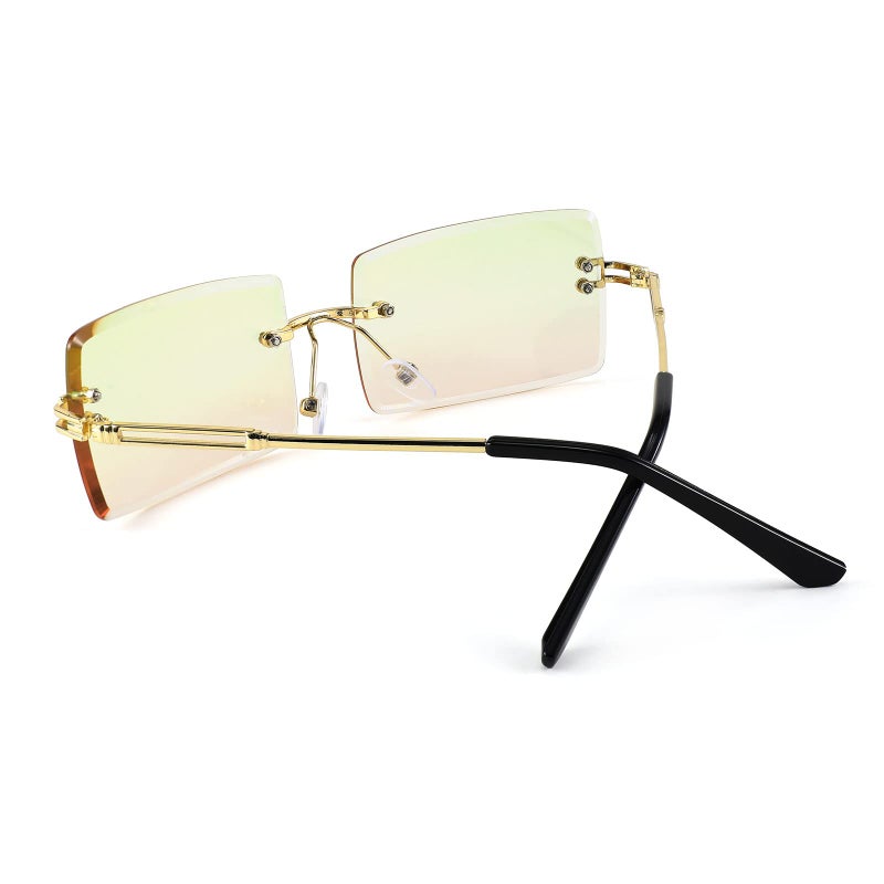 FEISEDY FEISEDY Vintage Rimless Sunglasses Rectangle Frameless Candy Color Glasses Women Men B2642  - Image 3