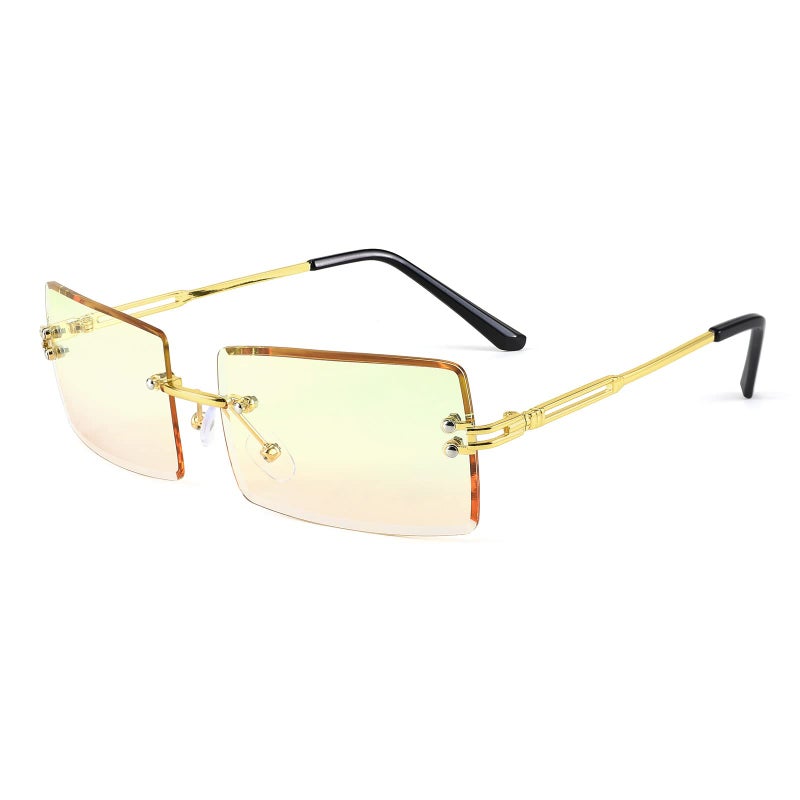 FEISEDY FEISEDY Vintage Rimless Sunglasses Rectangle Frameless Candy Color Glasses Women Men B2642  - Image 1