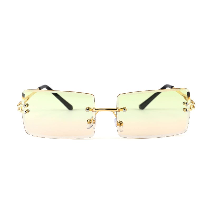 FEISEDY FEISEDY Vintage Rimless Sunglasses Rectangle Frameless Candy Color Glasses Women Men B2642  - Image 2