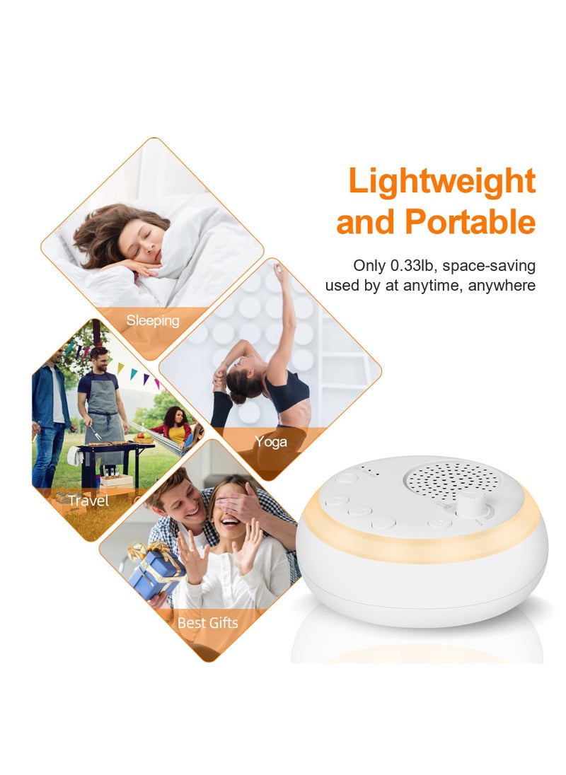 SYOSI - Portable Sleep Sound Machine for Baby Adult, 16 Soothing Sound Noise Maker with Night Light, Travel White Noise Machine Features Battery, 3 Sleep Timer & Memory Function, Sound Therapy - Image 1