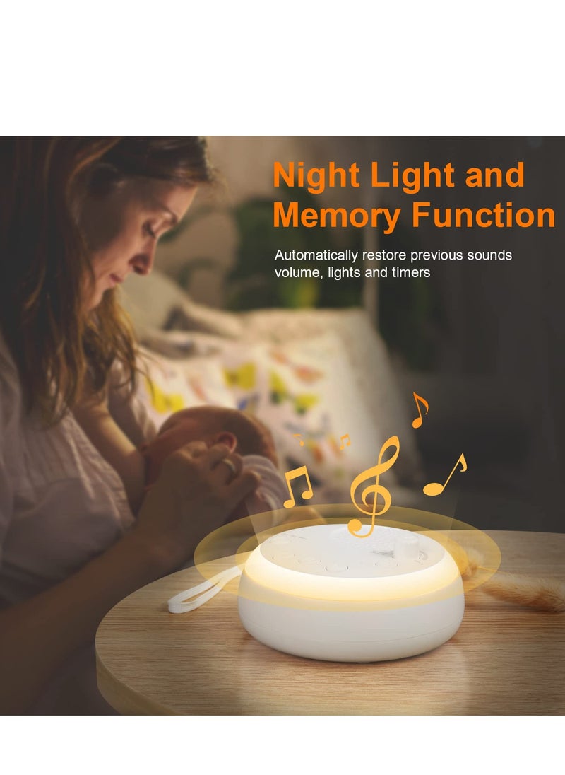 SYOSI - Portable Sleep Sound Machine for Baby Adult, 16 Soothing Sound Noise Maker with Night Light, Travel White Noise Machine Features Battery, 3 Sleep Timer & Memory Function, Sound Therapy - Image 1