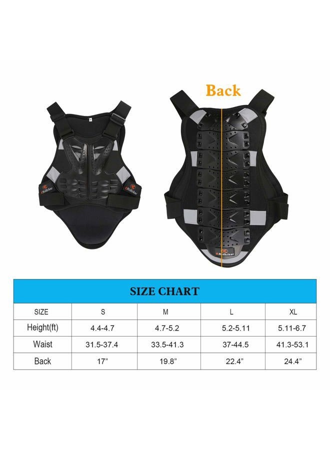 Ridbiker Motorcycle Armor Vest Chest Back Spine Protector Touring Motocross Off-Road Racing Cycling Body Guard,Black,S - Image 2