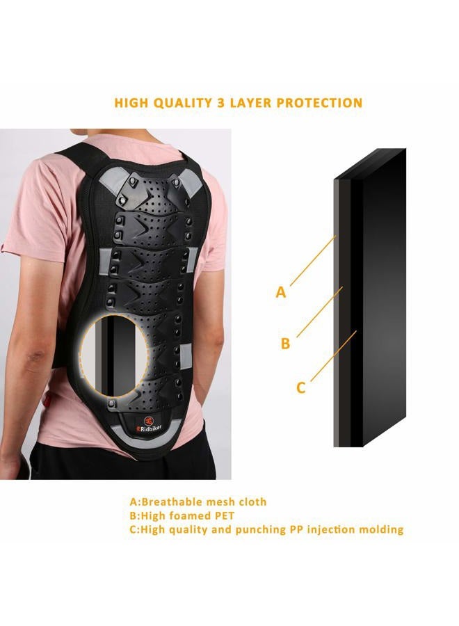 Ridbiker Motorcycle Armor Vest Chest Back Spine Protector Touring Motocross Off-Road Racing Cycling Body Guard,Black,S - Image 5