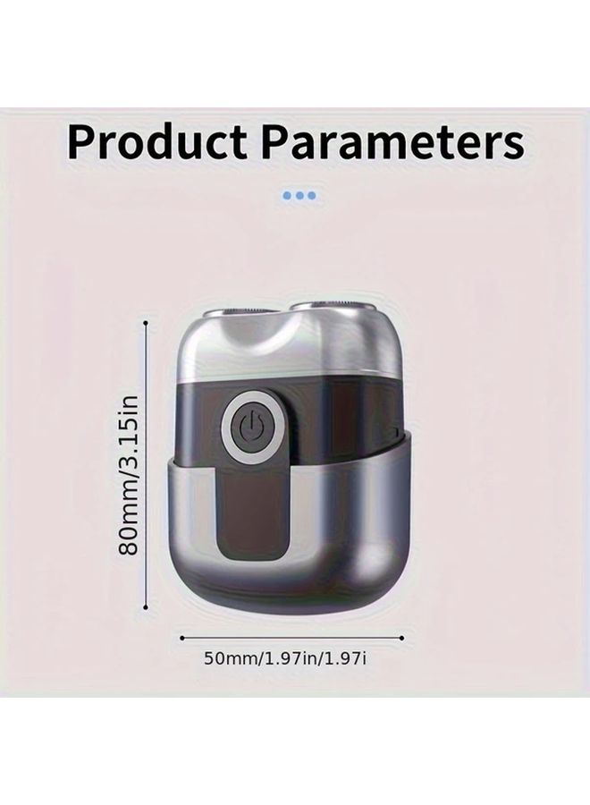 Black Mini Electric Shaver USB Charging Portable Double Edged Floating Head Clean Shaving Men Gift - Image 2