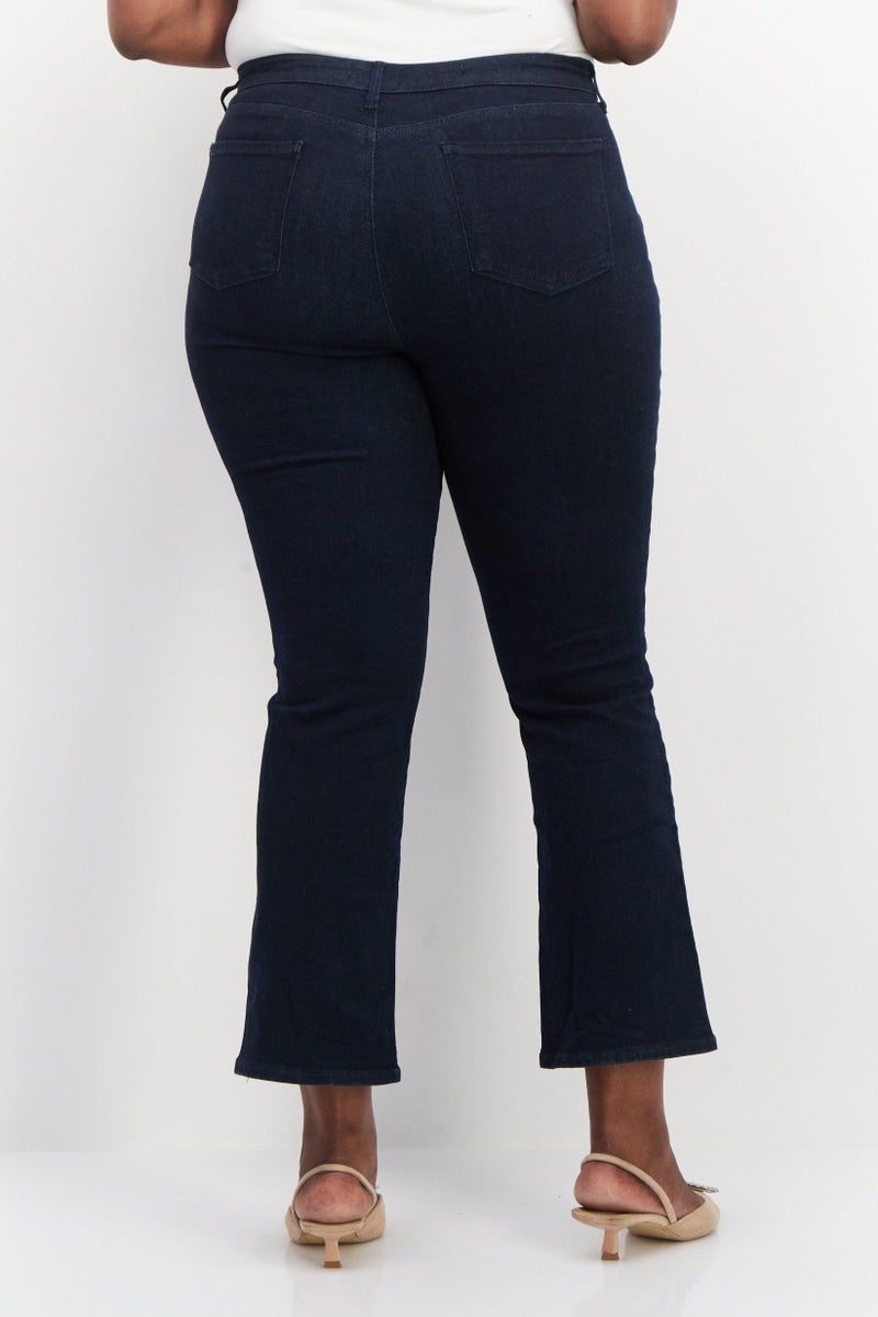 NYDJ Women Petite Bootcut Plain Denim Jeans, Blue - Image 3