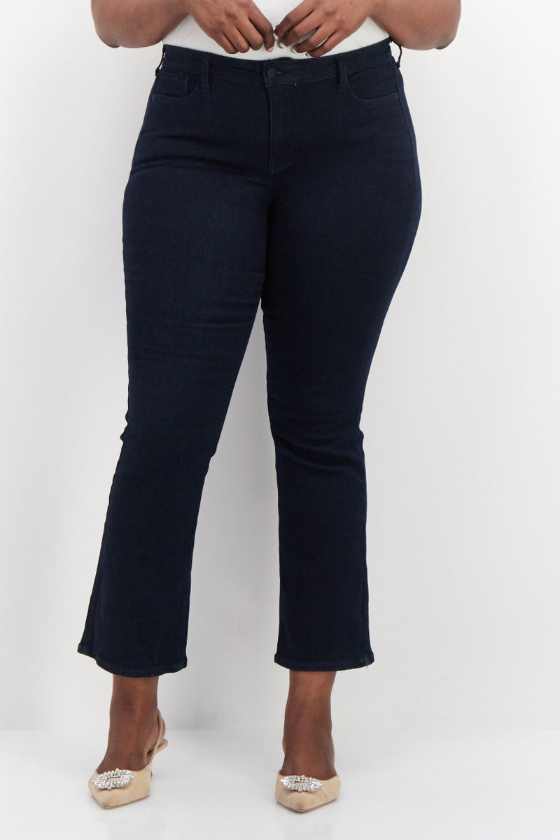 NYDJ Women Petite Bootcut Plain Denim Jeans, Blue - Image 1