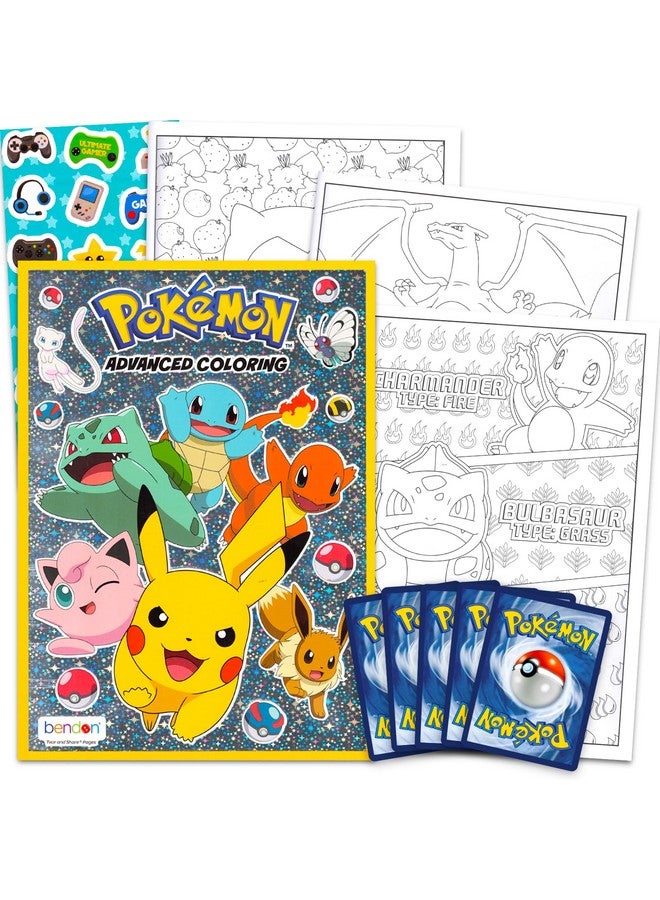 Bendon Pokemon Coloring Book for Kids, Teens - Bundle with Pokemon Advanced Coloring Book Plus Pokemon Cards for Boys | Pokemon Coloring Set - Image 1