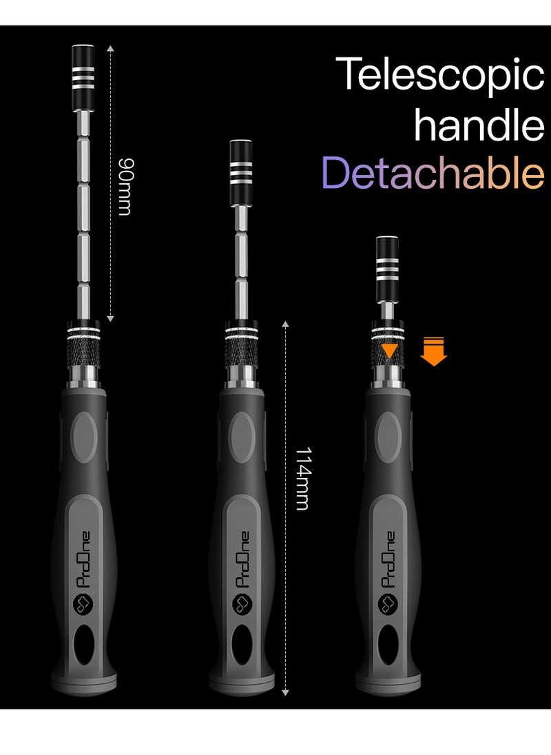 ProOne ProOne Screwdriver Set, 32 in 1 Mini Screwdriver, Magnetic Driver Bits Set, Set, S2 Alloy Steel Pocket Manual Screwdriver Tool Set, Repair Tool Kit - Aluminum Shell  - Image 4